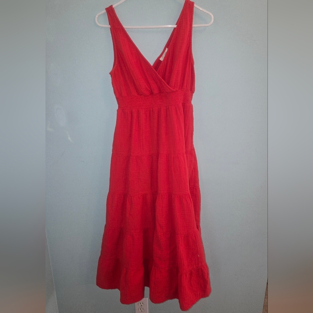 Universal Thread Women's Coral Red Maxi Dress - Picture 2 of 7